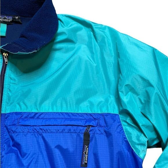 Vintage PATAGONIA Windbreaker Jacket Blue Green Size Large - Picture 4 of 8